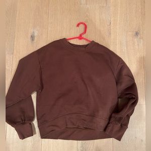 Brown cropped Zara crew neck size small